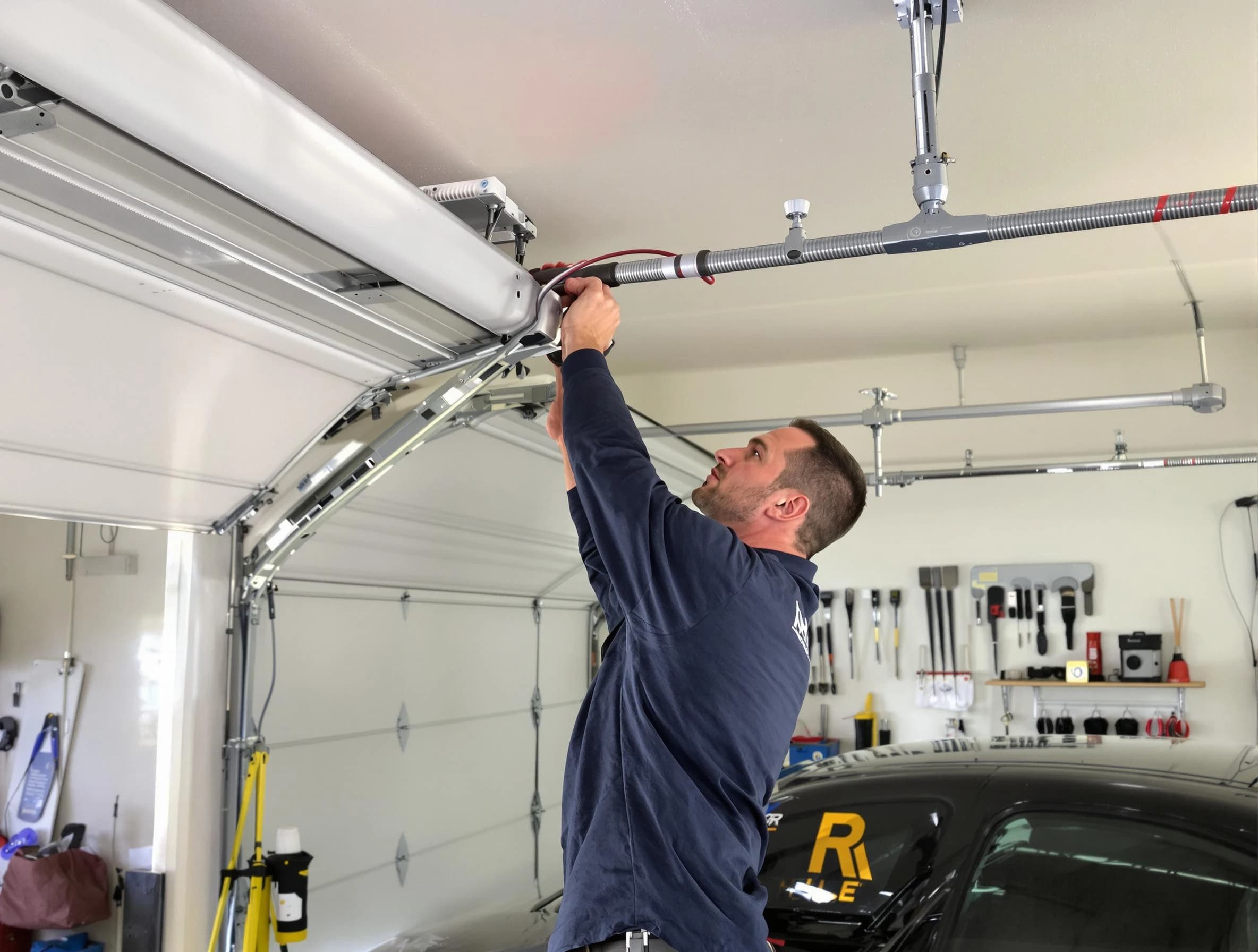 Mount Olive Garage Door Repair technician performing garage door cable repair in Mount Olive