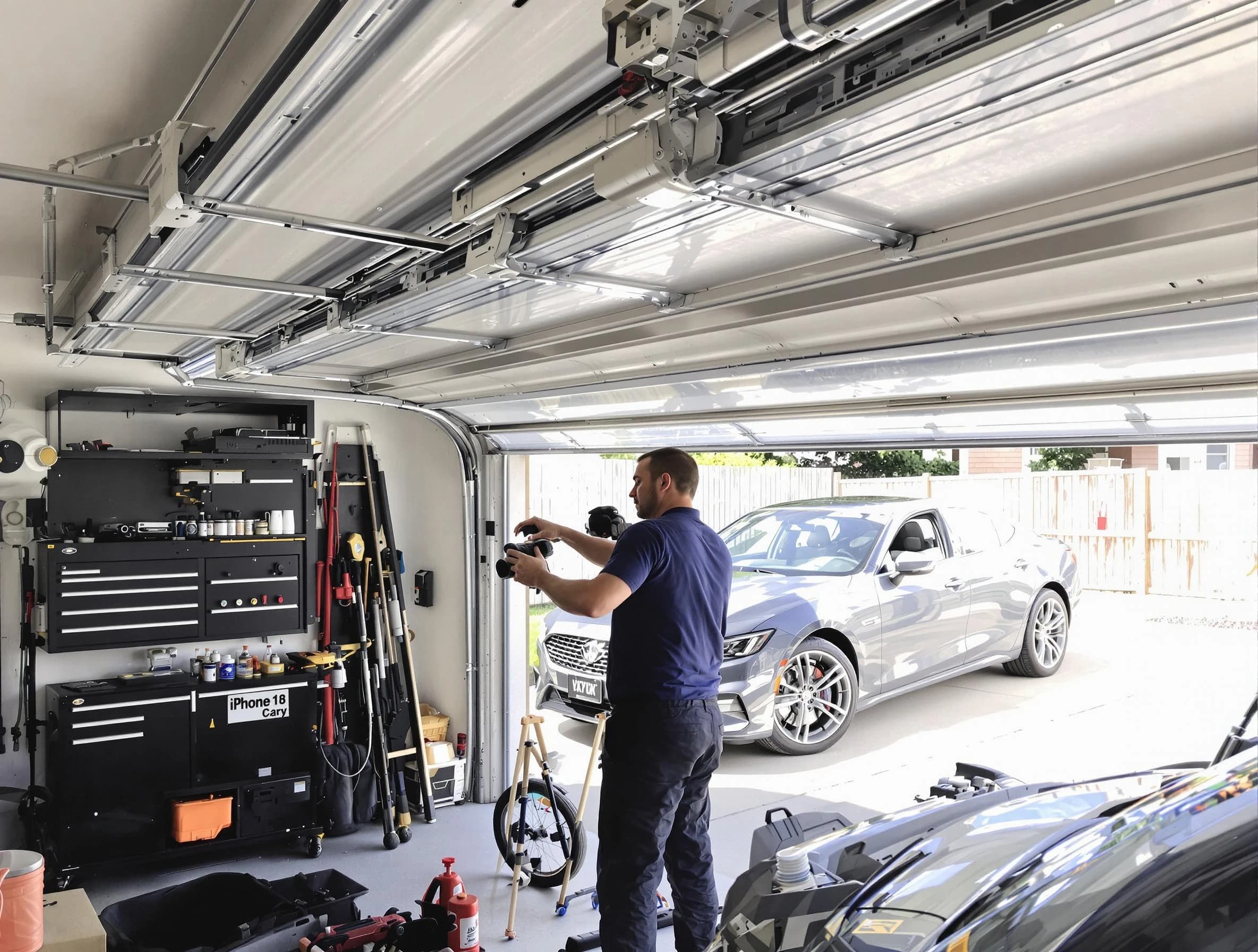 Mount Olive Garage Door Repair technician fixing noisy garage door in Mount Olive