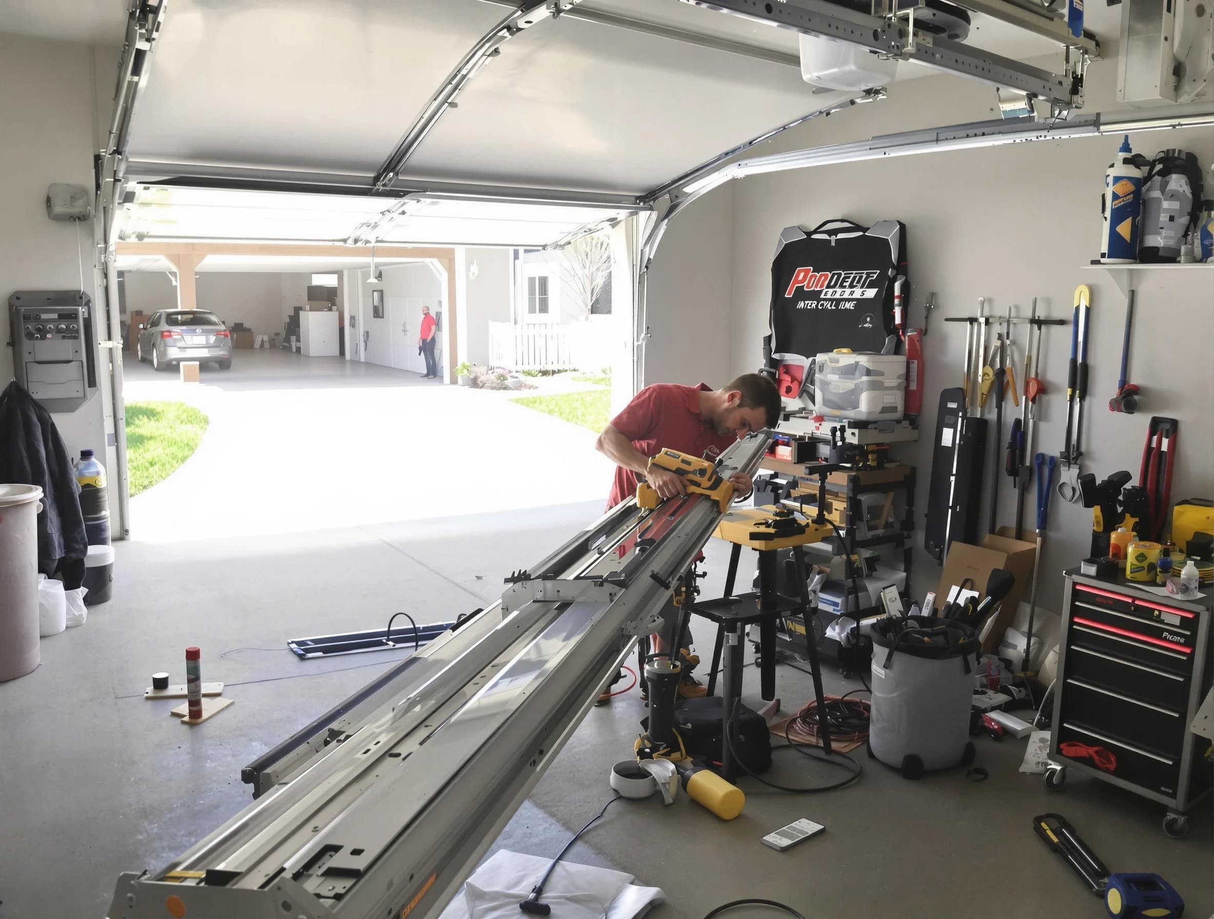 Mount Olive Garage Door Repair expert performing track repair in Mount Olive