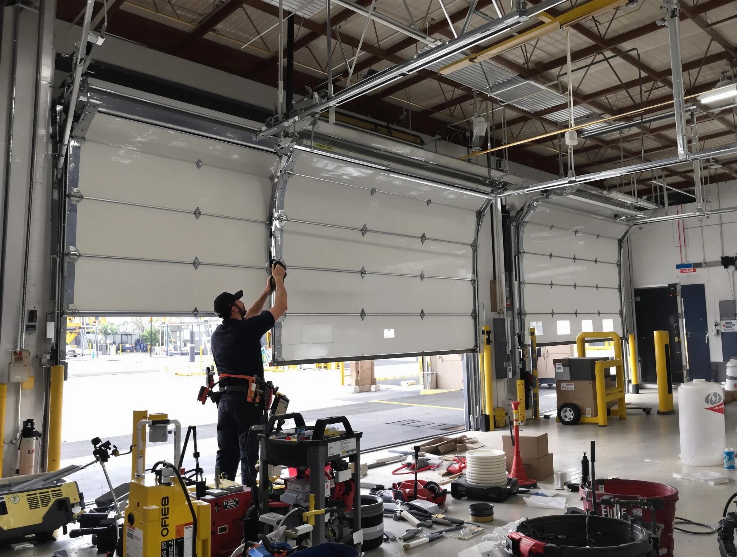 Mount Olive Garage Door Repair technician performing commercial garage door repair in Mount Olive