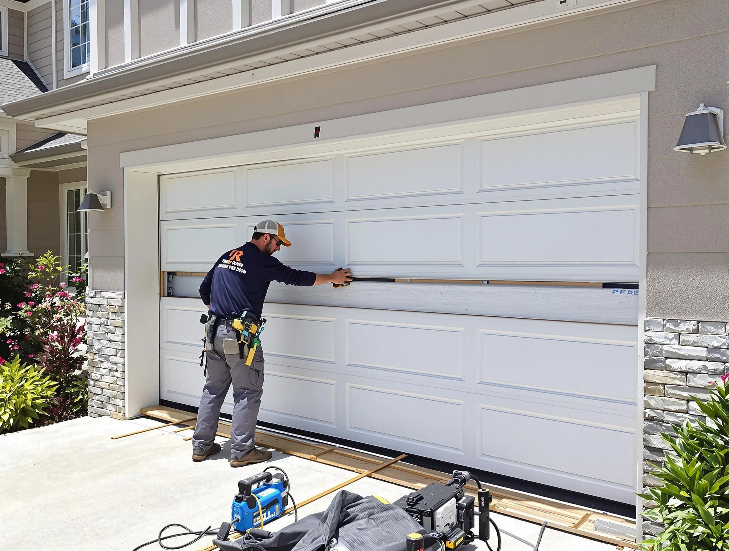 Mount Olive Garage Door Repair team performing complete garage door replacement at Mount Olive residence